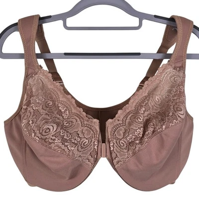 Sujetador deportivo informal con aros marrón Glamorise para mujer 40F Foto 1 de 3