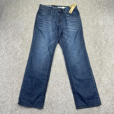 NUEVOS Pantalones de mezclilla rectos DKNY Bleecker para hombre talla 29x32 (30x39 real) azules Foto 1 de 4