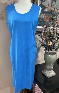 Abito Ming Wang in maglia senza maniche blu al ginocchio taglia M - Foto 1 di 8