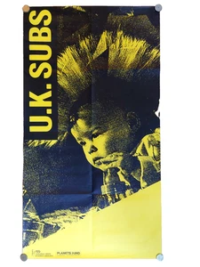 UK SUBS - Poster - Ca. 85 cm x Ca. 46,5 cm - Anfang 90er Jahre - Foto 1 di 1