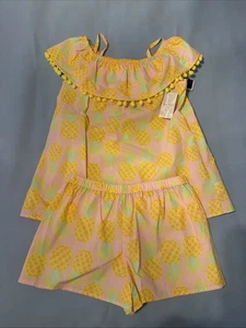 NWT Tommy Bahama Girls 2-piece Dress And Shorts Set Size 10-12 Pineapples B-14 - Picture 1 of 9