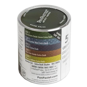 Colorfin PanPastel Ultra Soft Artist Pastel Set 9ml 5/Pkg-Extra Dark Shades - Picture 1 of 1