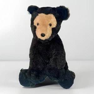 Vintage Teddy Bear Dakin 1976 Plush Black Bear Brown face Sitting Plush Toy - Picture 1 of 4
