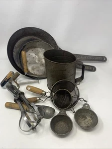 Vintage Kitchenware Skillets,Mixer,Measuring Cups, Etc National Cold Handle… - Picture 1 of 23