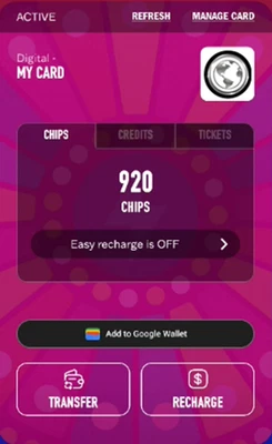 Dave and Buster's Power Card - 920 CHIPS/NO TICKETS *DIGITAL LOAD ONLY * - Image 1 of 2