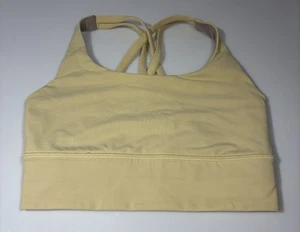 Lululemon Energy Longline Bra Support A-B Cup Light Yellow No Pads Size 4 - Picture 1 of 3