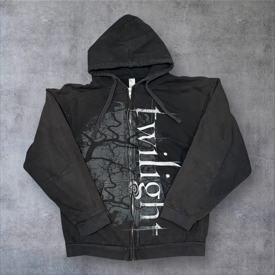 Sudadera con Capucha Vintage Y2K “Twilight” Negra Doble Cara Cremallera/Talla: L Foto 1 de 4