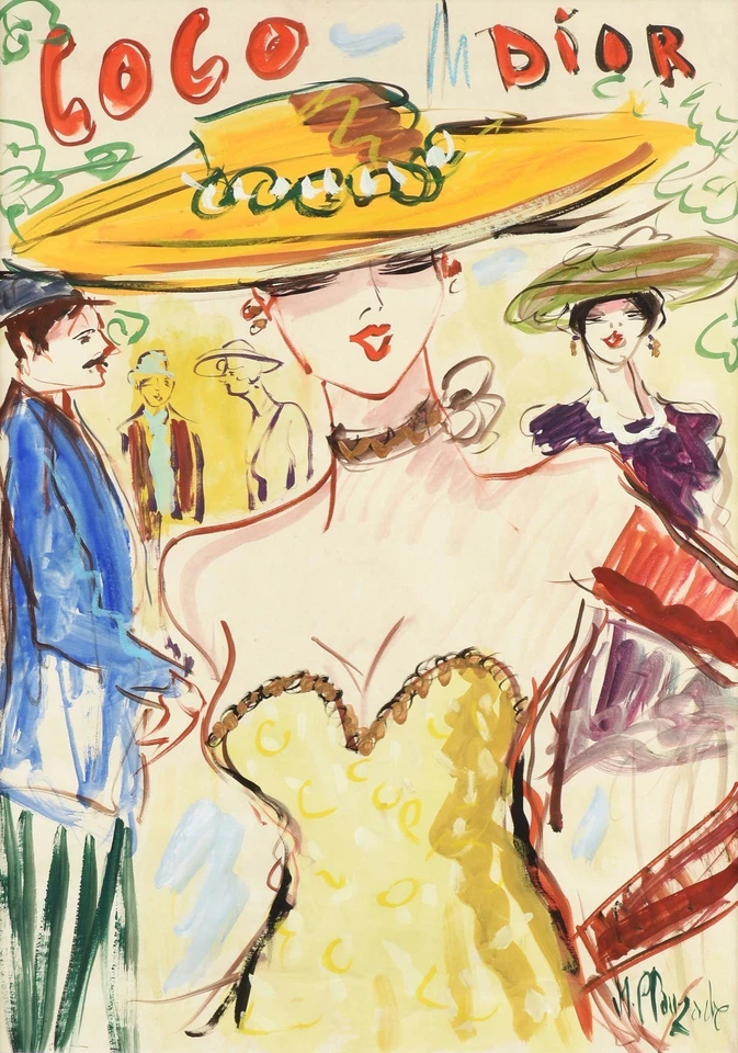 13913.Decor Poster.Room wall Interior Retro art design.French fashion runway - Image 1 of 1