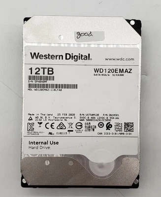 Western Digital 12TB  SATA 6Gb/s 256MB  WD120EMAZ  Internal HDD - Image 1 of 2