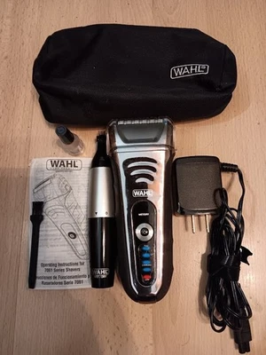 Wahl Lithium Ion rechargeable Wet Dry Shaver - Model 7061L With Nose Ear Trimmer - Image 1 of 4