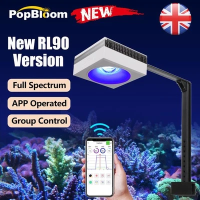 PopBloom RL90 WiFi Marine LED Aquarium Lighting 24" Reef Aquarium Coral SPS LPS - Image 1 of 4