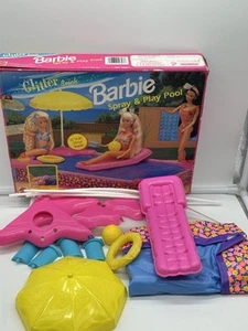 Barbie Glitter Beach Spray & Play Pool Incomplete With Box Vintage Mattel 1992 - Picture 1 of 16