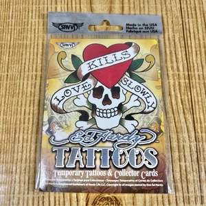 NUOVE carte da collezione tatuaggi temporanei Ed Hardy Y2K Love Kills Slowly Savvi USA - Foto 1 di 5
