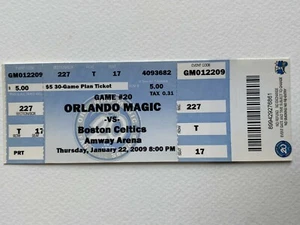 2009 Boston Celtics at Orlando Magic BO Ticket 1/22/09 - Picture 1 of 1