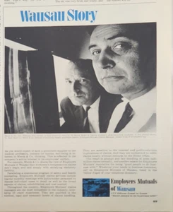 1965 The Employers Mutuals of Wausau Vintage Ad 11 x 7 Wausau Story - Picture 1 of 2