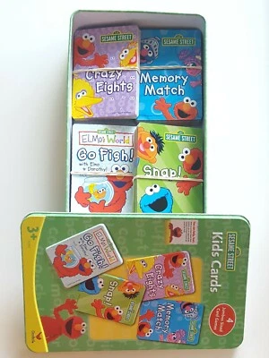 4 Jumbo-Sized Classic Sesame Street Card Games for Kids with Collector Tin - Image 1 of 4