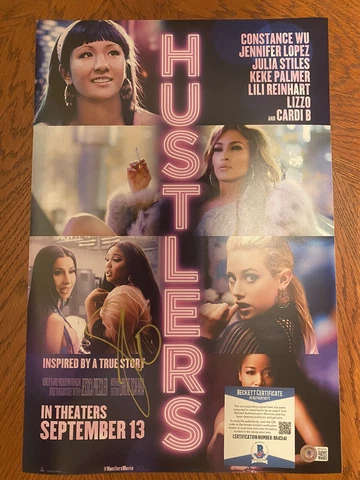 JENNIFER LOPEZ SIGNED AUTOGRAPH 12X18 MOVIE POSTER HUSTLERS BECKETT BAS COA Cover