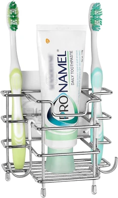 Wall Mount Toothbrush Holder for Shower, Stainless Steel Tooth Brush Stand, Self - image 1 of 4