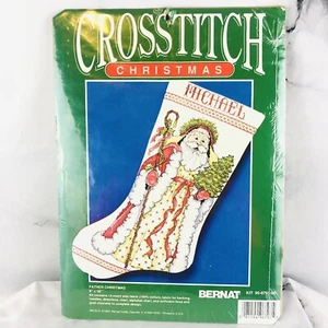BERNAT Weihnachtsmann Strumpf gezählt Kreuzstich Set Vintage viktorianisch 9x16 - Bild 1 von 3