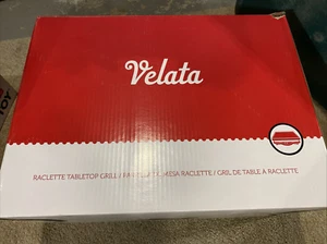 NIB Velata Tabletop Raclette Grill 8 Serving Pcs w/Spatulas Metal/Granite Top - Picture 1 of 2