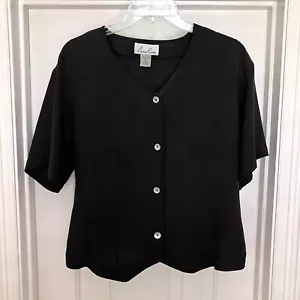 Camicetta Anne Carson 100% seta blusa manica corta -taglia L - abbigliamento di qualità - Foto 1 di 5