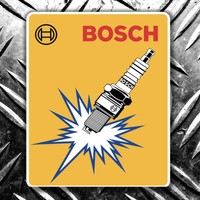 BOSCH SPARKPLUG RETRO CAR STICKER vw hotrod 70x90mm
