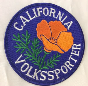 California Volkssporter Orange Poppy Patch Organisationsabzeichen blau - Bild 1 von 2