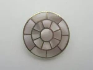 Ciondolo tondo sterling con intarsio madreperla timbrato 925 retro dettagliato - Foto 1 di 5