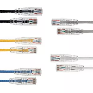 1'-25' Ultra Slim CAT 6 UTP Patch Cable 28AWG Ethernet RJ45 Network CAT6 Cord UL - Picture 1 of 6