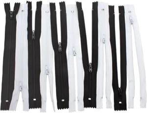 Zipper Replacement, Nylon Coil, Choose Black or White, 9in Sewing, Crafting, USA - Picture 1 of 5