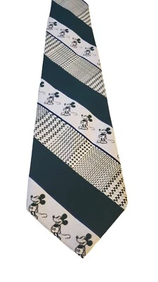 Corbata de cuello Mickey Mouse vintage años 70 Walt Disney Productions de Cervantes verde Foto 1 de 4