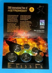 2009 ANDA Brisbane Mint Set Year of Astronomy With Special Issue 20 Cent Coin - Foto 1 di 3
