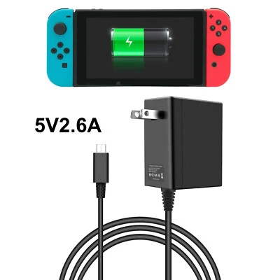 Adaptador USB-C para Nintendo Switch Fuente de alimentación de CA Pared Viaje Cargador rápido EE. UU. Foto 1 de 4