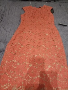 VINCE CAMUTO WOMEN'S Orange SLEEVELESS FIT DRESS SIZE 10 NEW "MEL" Lined - Picture 1 of 6