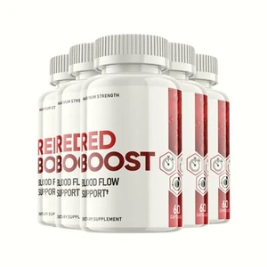 5-Pack Red Boost-Red Boost Blood Flow Support Pills-Red Boost for Men - 300 Caps - Picture 1 of 6