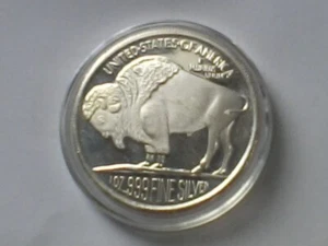 American Buffalo / Bison Silver Art Round - 1 Troy Ounce Coin - SuisseGold - Picture 1 of 4