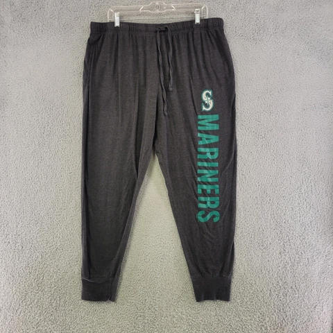 Seattle Mariners Sweatpants Mens XL Extra Large Dark Gray Tapered Leg Drawstring Cover