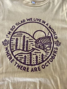Vintage “October/ WORLD “ T-shirt Size XL That Has Been Dried-read Shirt - EUC - Picture 1 of 3