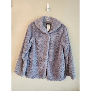 Patagonia Girls Coat Jacket SZ XXL (16-18) Gray Faux Fur - Picture 1 of 7