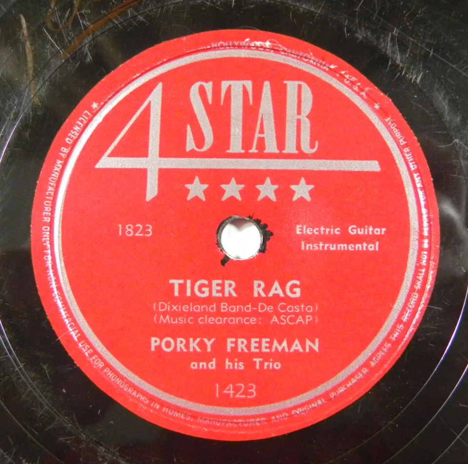 Porky Freeman – Tiger Rag / I Had A Little Wife ~ 1950 4Star 1423 Western Swing - Image 1 of 4