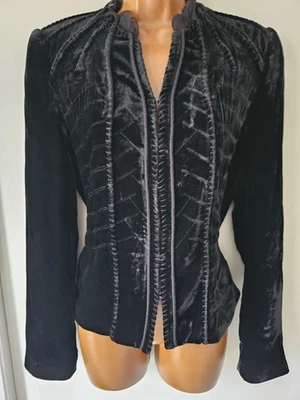 Chaqueta Blazer ELIE TAHARI Mezcla Seda Terciopelo Negro. Talla 12 Foto 1 de 4