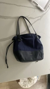 Radley London‎ Dane Park Nylon Saffino Trim Open Top Tote Bag Navy Black Travel - Picture 1 of 10
