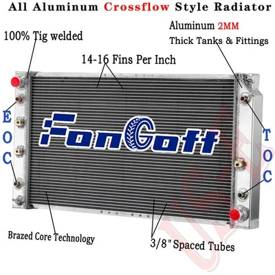 4Row Aluminum Radiator For 1994 1995,1996 Chevy Caprice Impala/Buick Roadmaster - Imagem 1 de 4