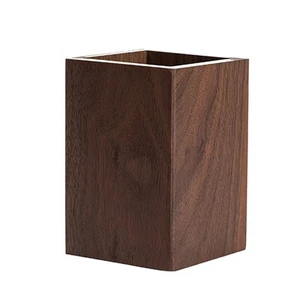 Black Walnut Wooden Pencil Box, Multiple-Use Desk Writing Stationary Organize... - Picture 1 of 8