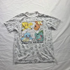 Pokemon Kanto Region Shirt Youth Large Pikachu Squirtle Bulbasaur Charmander Tee - Picture 1 of 12
