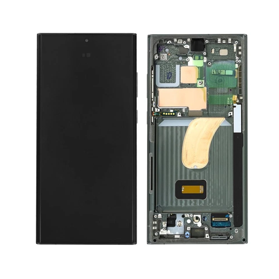 Samsung Galaxy S23 Ultra S918B AMOLED Display Touchscreen Bildschirm Rahmen - Grün