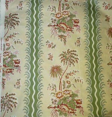 Vintage Greeff Chelworth Stripe Screen Print Drapery Fabric Sample 24x26 F4006 - Image 1 of 4
