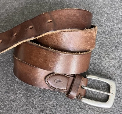 De Colección Polo Ralph Lauren Italiano Cuero Cinturón Para Hombres 42 Marrón Suave Plata Hebilla Trabajo Foto 1 de 4