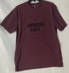 Camicia uomo American Eagle media bordeaux vestibilità standard manica corta girocollo maglietta - Foto 1 di 3