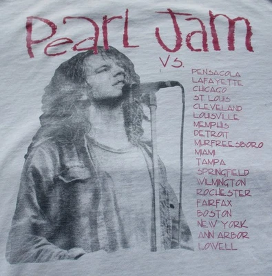 Camiseta vintage años 90 PEARL JAM Window Pain 1993 Tour doble cara estacionamiento lote L Foto 1 de 4